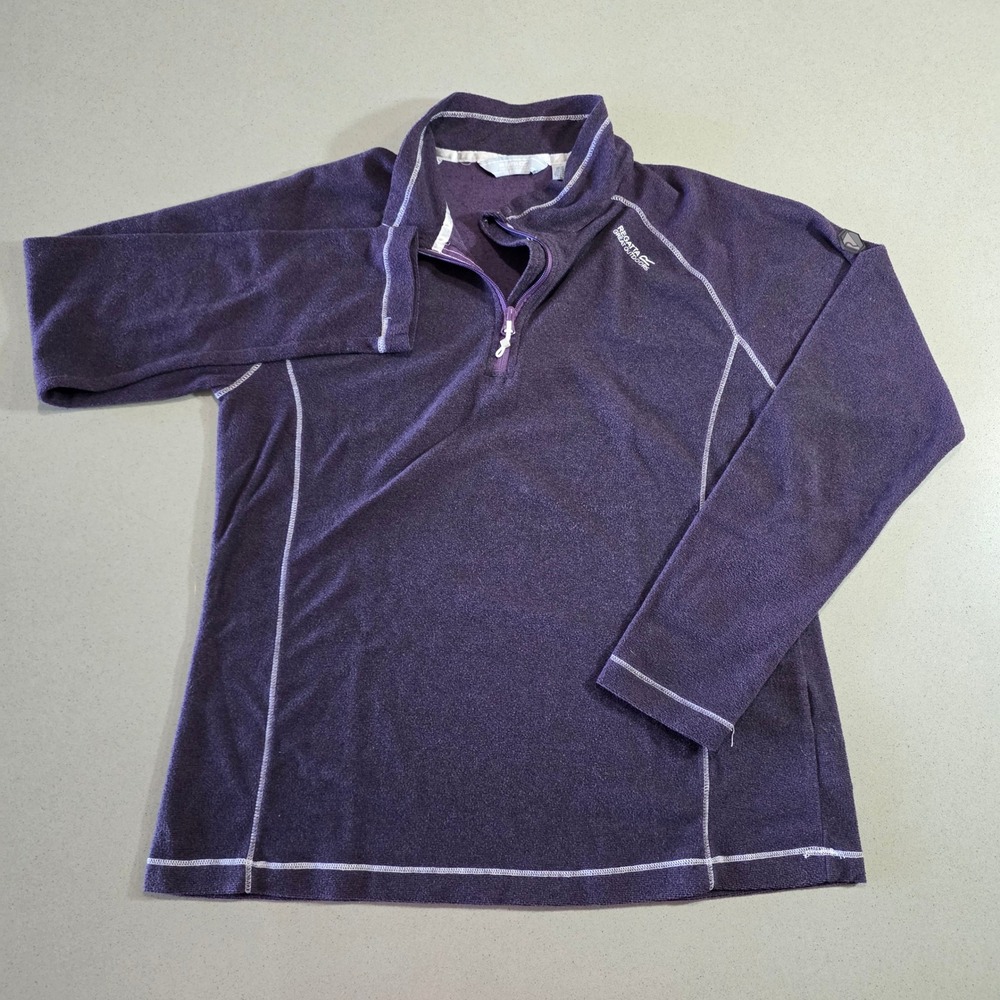 Regatta Great Outdoors Women Purple Quarter Zip Fleece Pullover Size L